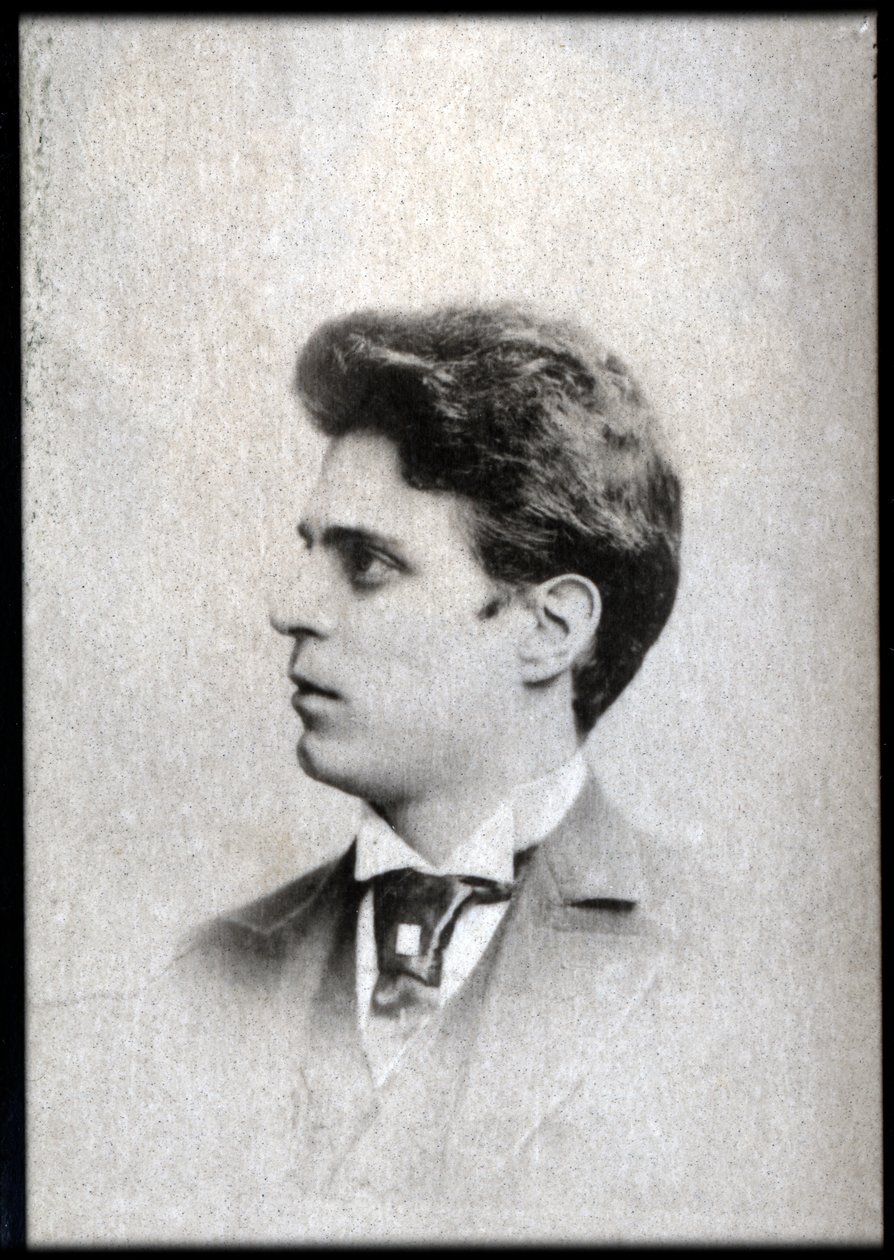 Portrett av Pietro Mascagni (1863-1945), italiensk komponist. av French Photographer
