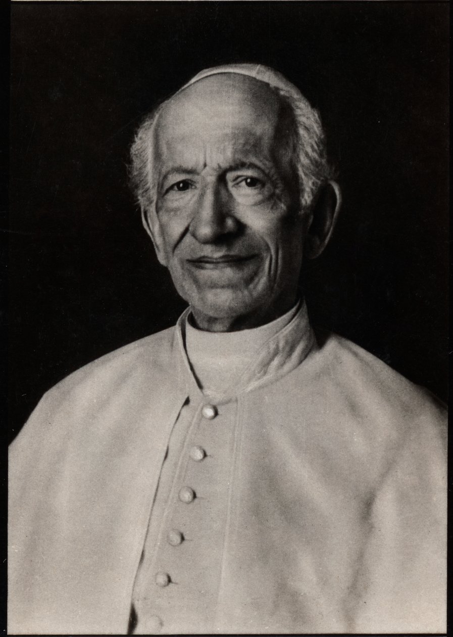 Portrett av pave Leo XIII (1810-1903). av French Photographer