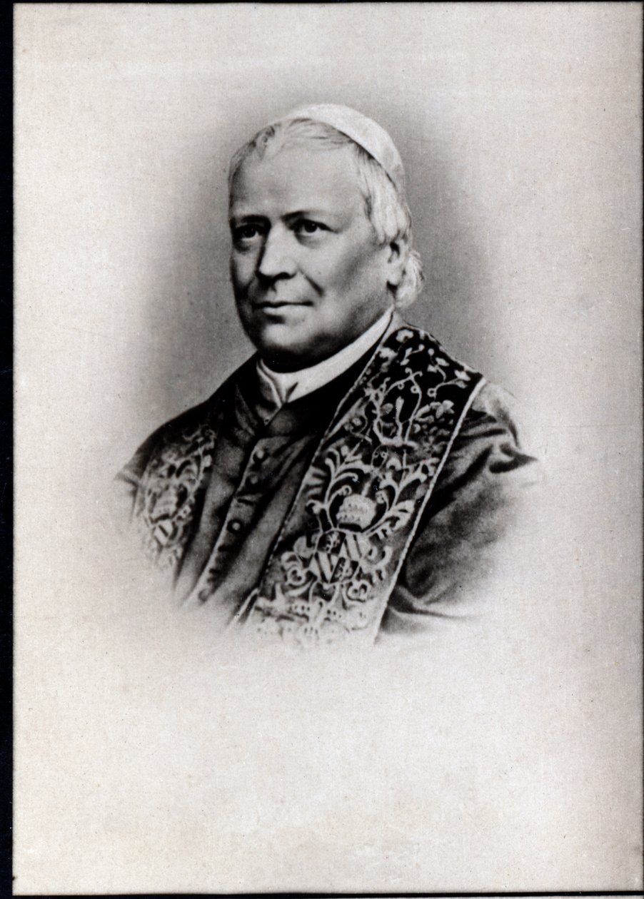Portrett av pave Pius IX (Pie IX) (1792-1878). av French Photographer