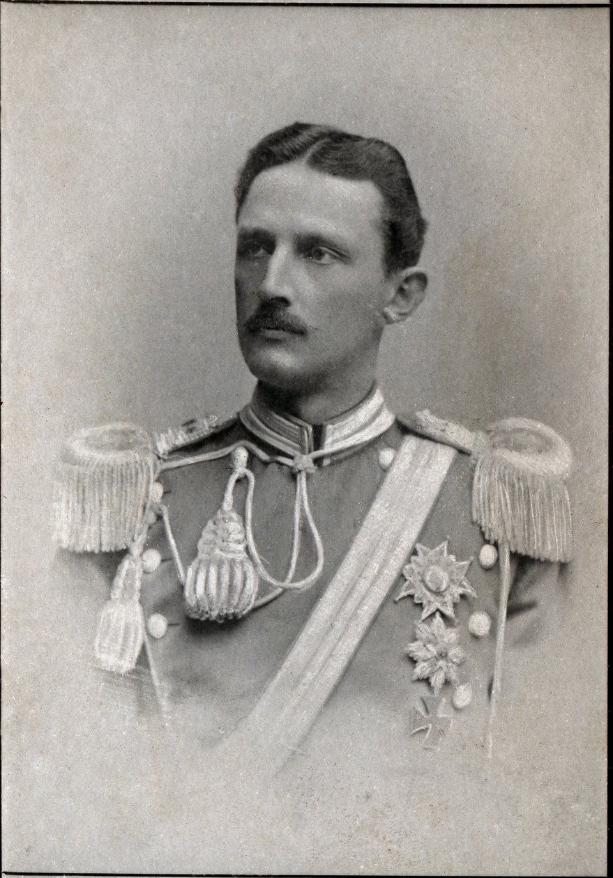 Portrett av prins Carl av Sverige (1861-1951). av French Photographer
