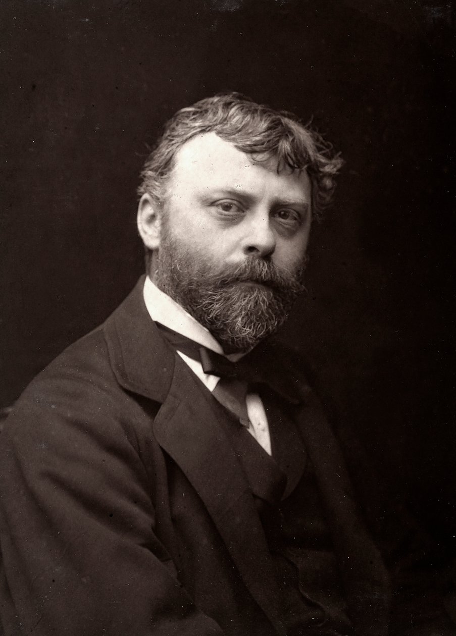 Kunstneren Paul-Louis Delance portrettert i anledning Salongen i Paris, 1885 av French Photographer