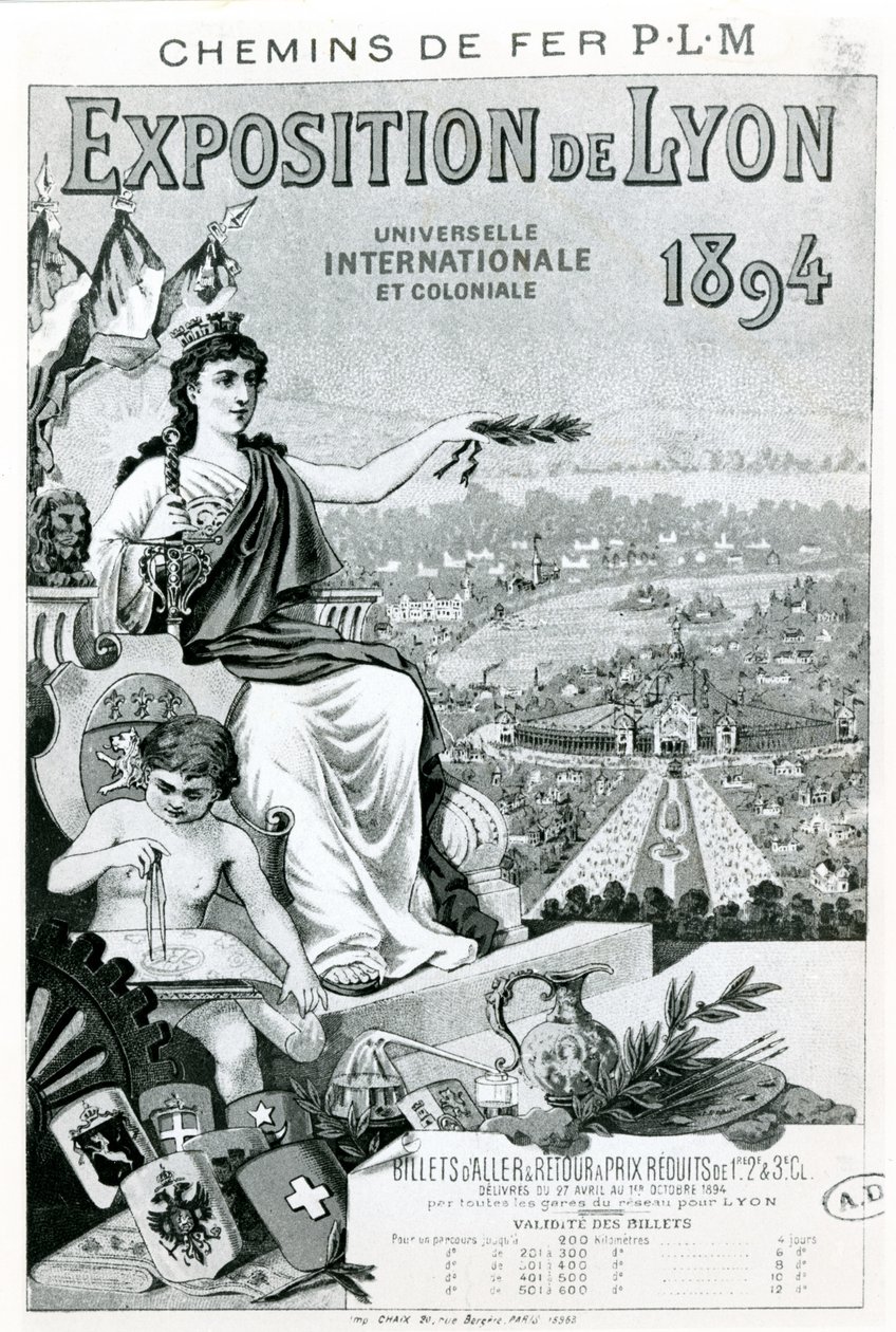 Annonse for Exposition de Lyon, 1894 av French School