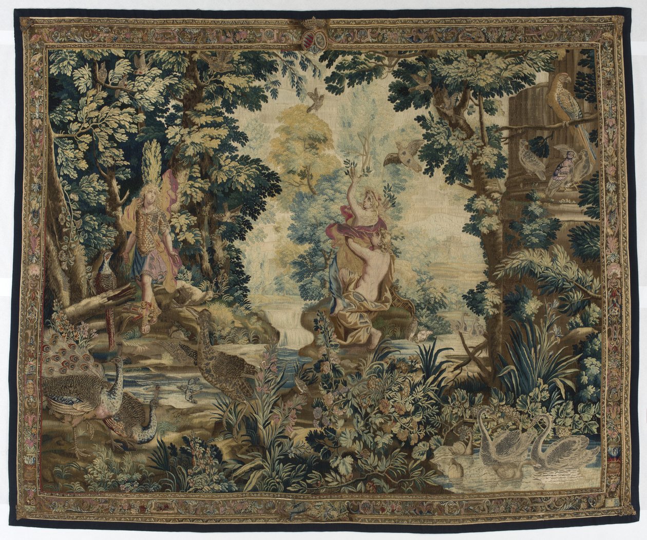 Apollo og Daphne, Beauvais Manufactory (ull, silke og sølvtråd) av French School