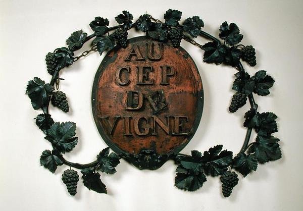 Au Cep du Vigne, vinhandlerskilt (kobber og jern) av French School