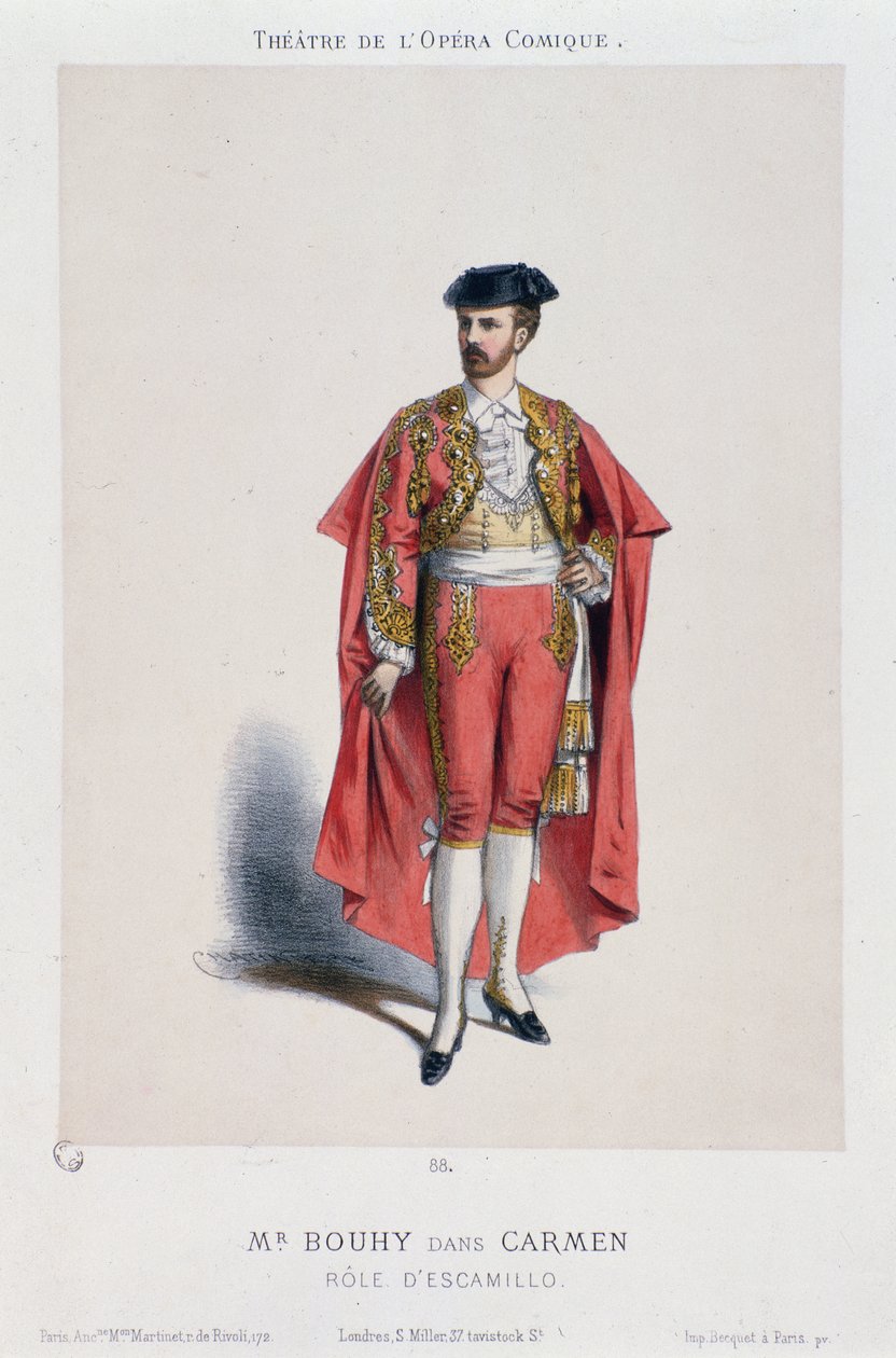 Kostyme til Bouhy (Escamillo) som handler i Carmen av Georges Bizet av French School