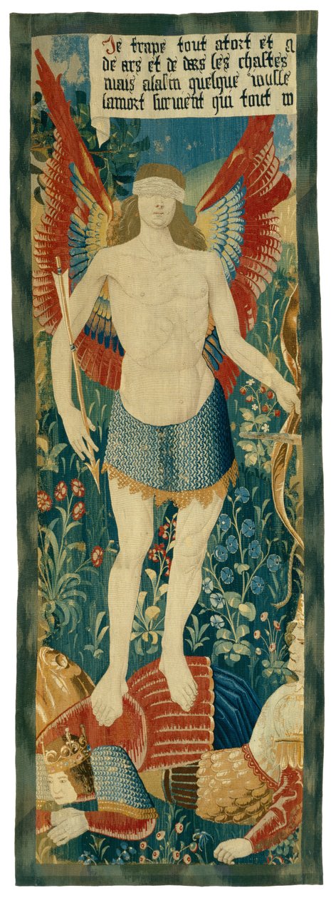 Eros Triumphant, 1500-20 (ull og silke) av French School