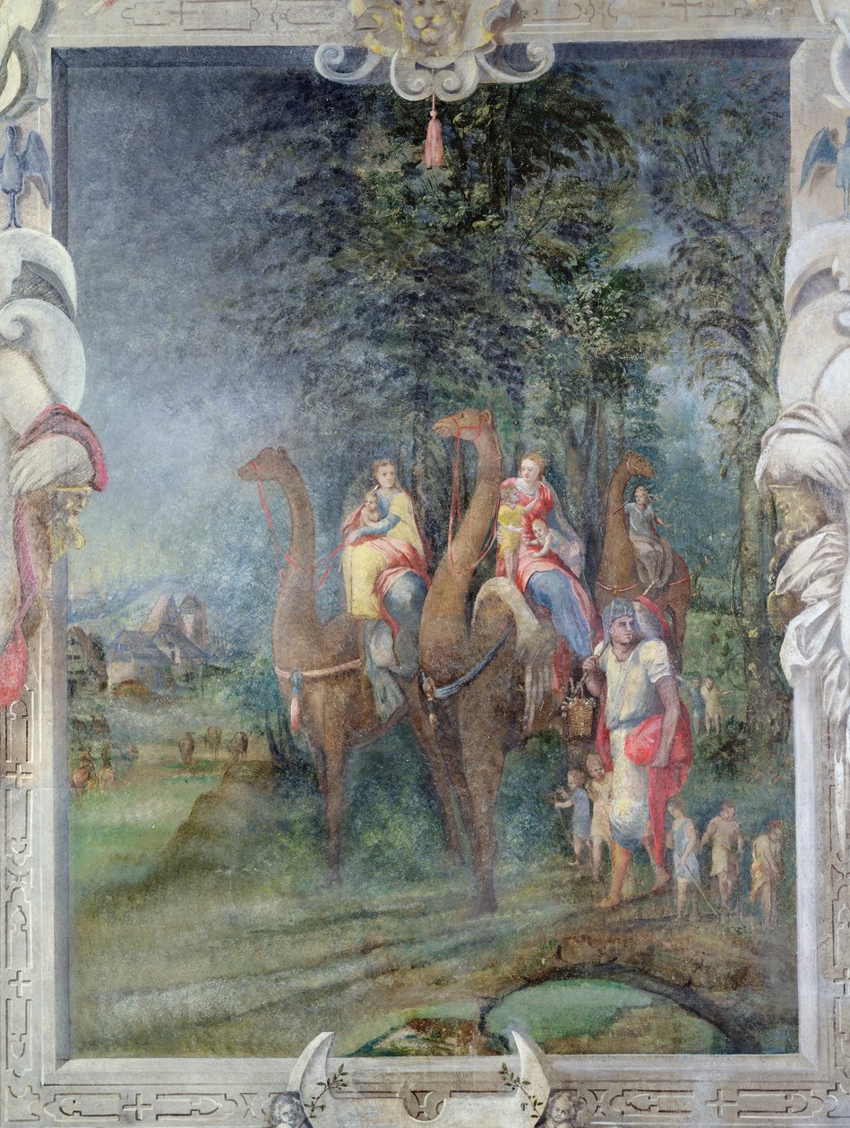 Exodus-scene på skorsteinen i rommet til Madeleine de Savoie, Chateau dEcouen av French School