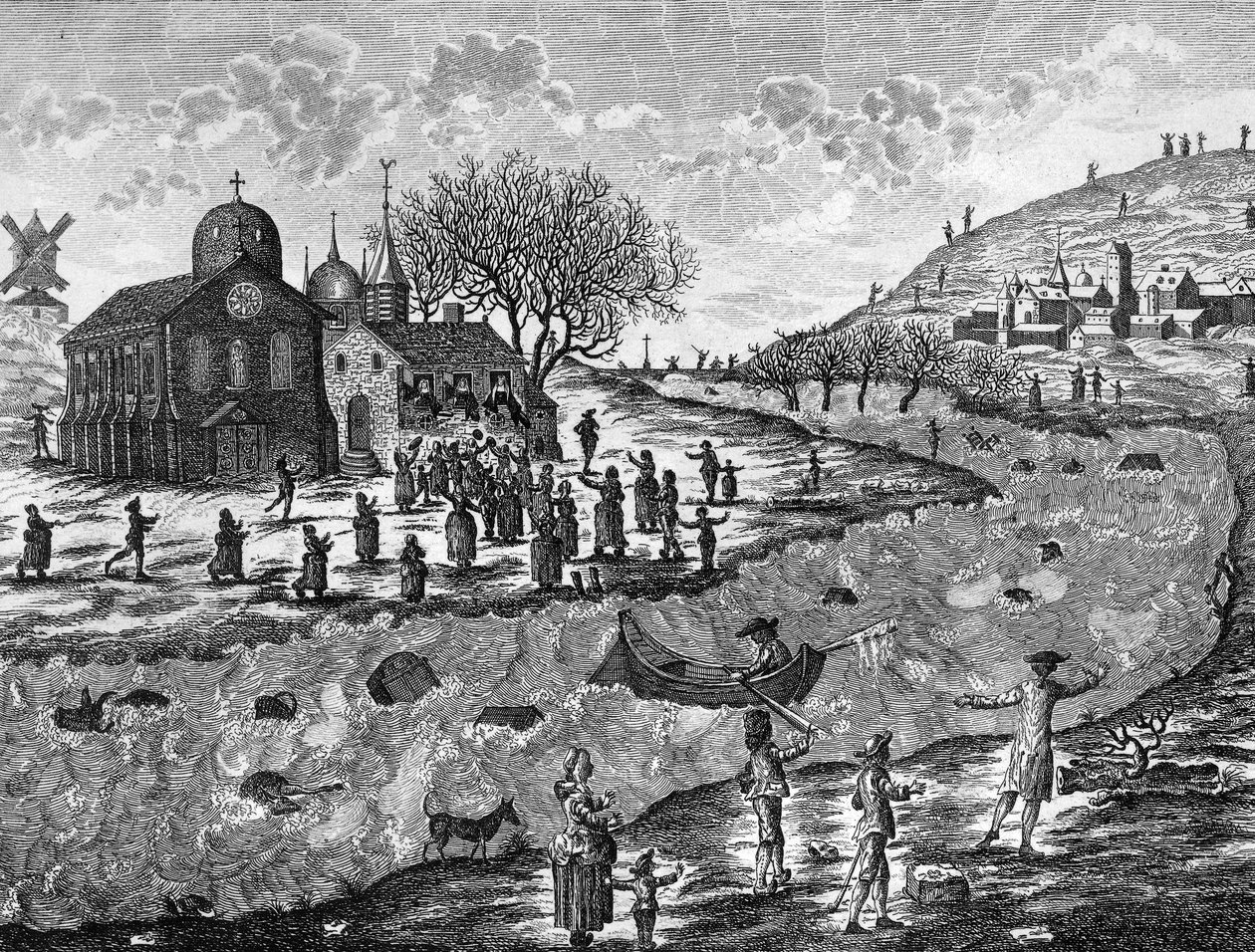 Flom i Frankrike, desember 1784 av French School