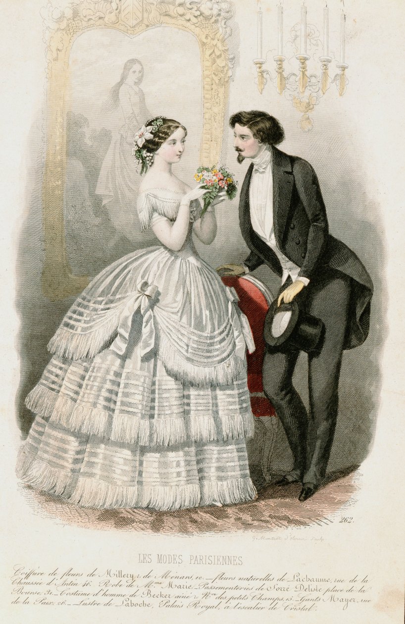 Parisiske moter, ca. 1850 av French School