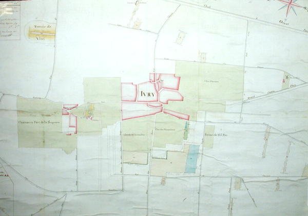 Kart over Ivry og området rundt (detalj av 209564) av French School