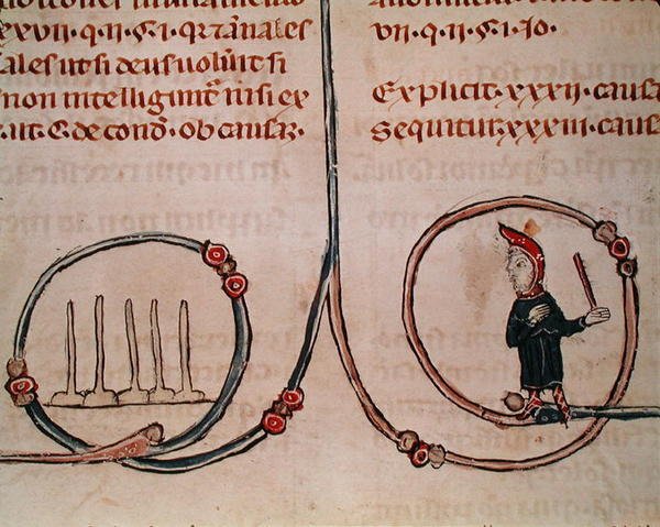 Ms 372 fol.181v A Man Playing Skittles, fra Decrets de Gratien av French School