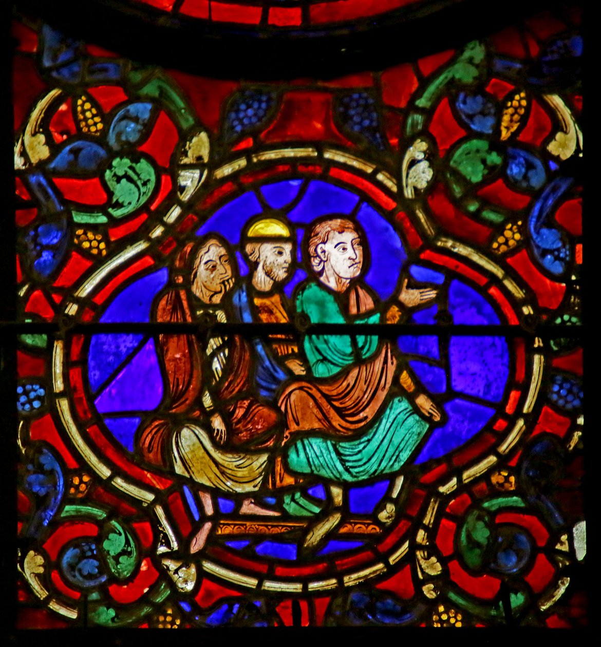 Tilskuere, scene fra St. Martins liv, Chartres-katedralen av French School