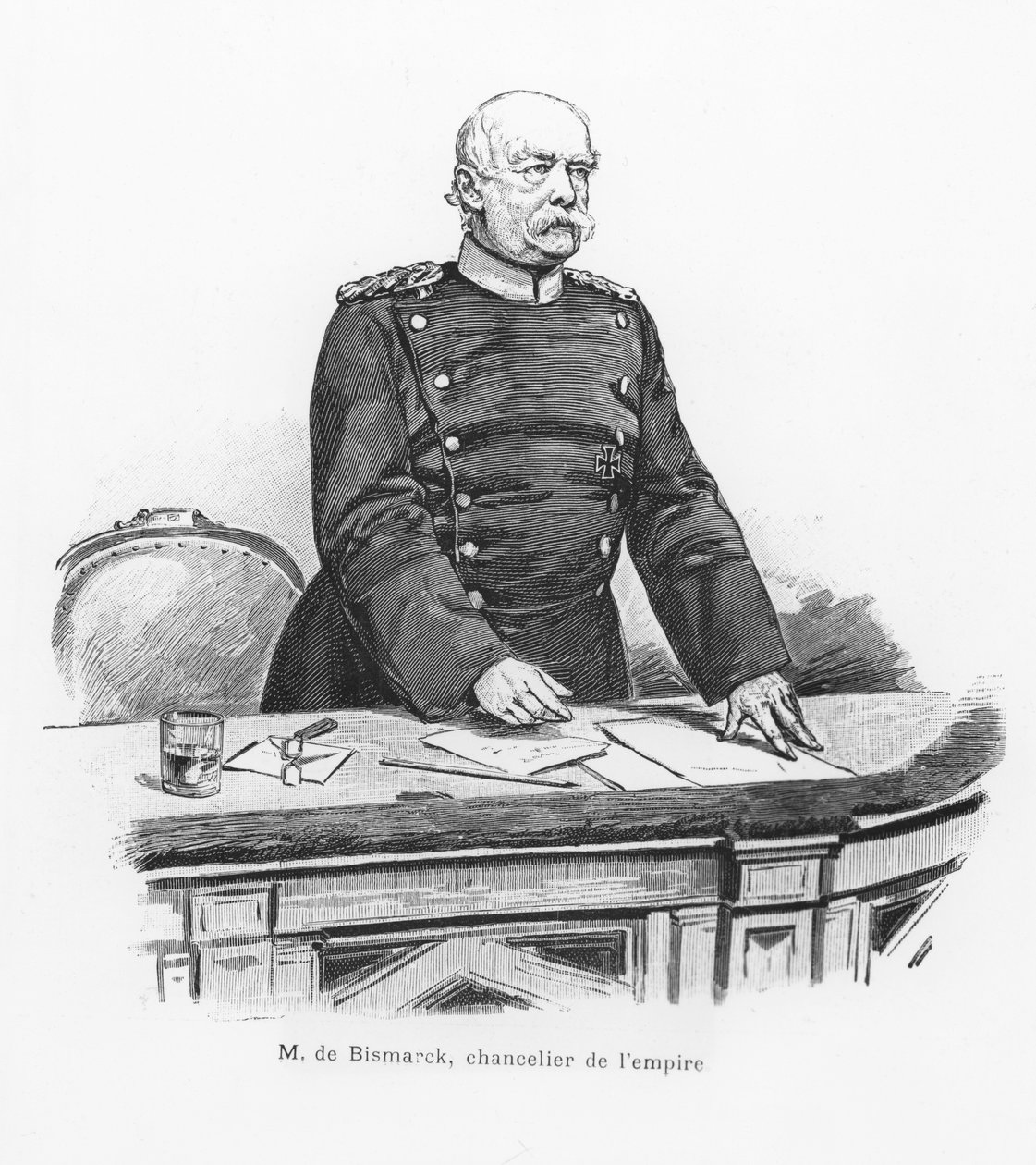 Otto von Bismarck, rikets kansler ved Riksdagens Tribune, 1889 av French School