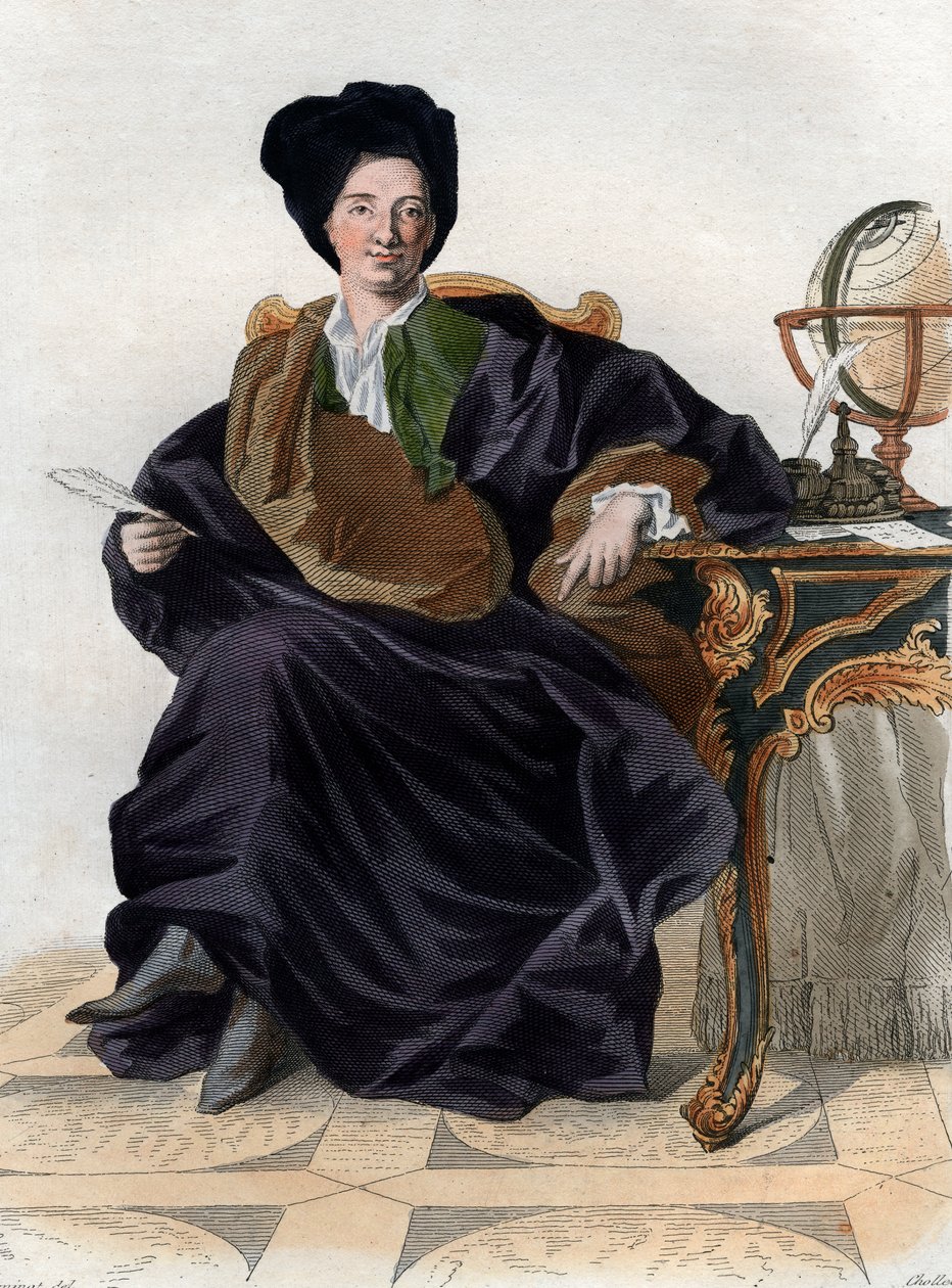 Portrett av Bernard Le Bouyer (Le Bovier) de Fontenelle (1657-1757), fransk forfatter. av French School