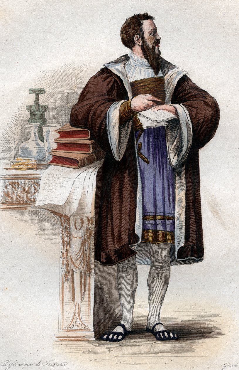 Portrett av Clement des Marets kalt Marot (1496-1544), fransk poet. av French School