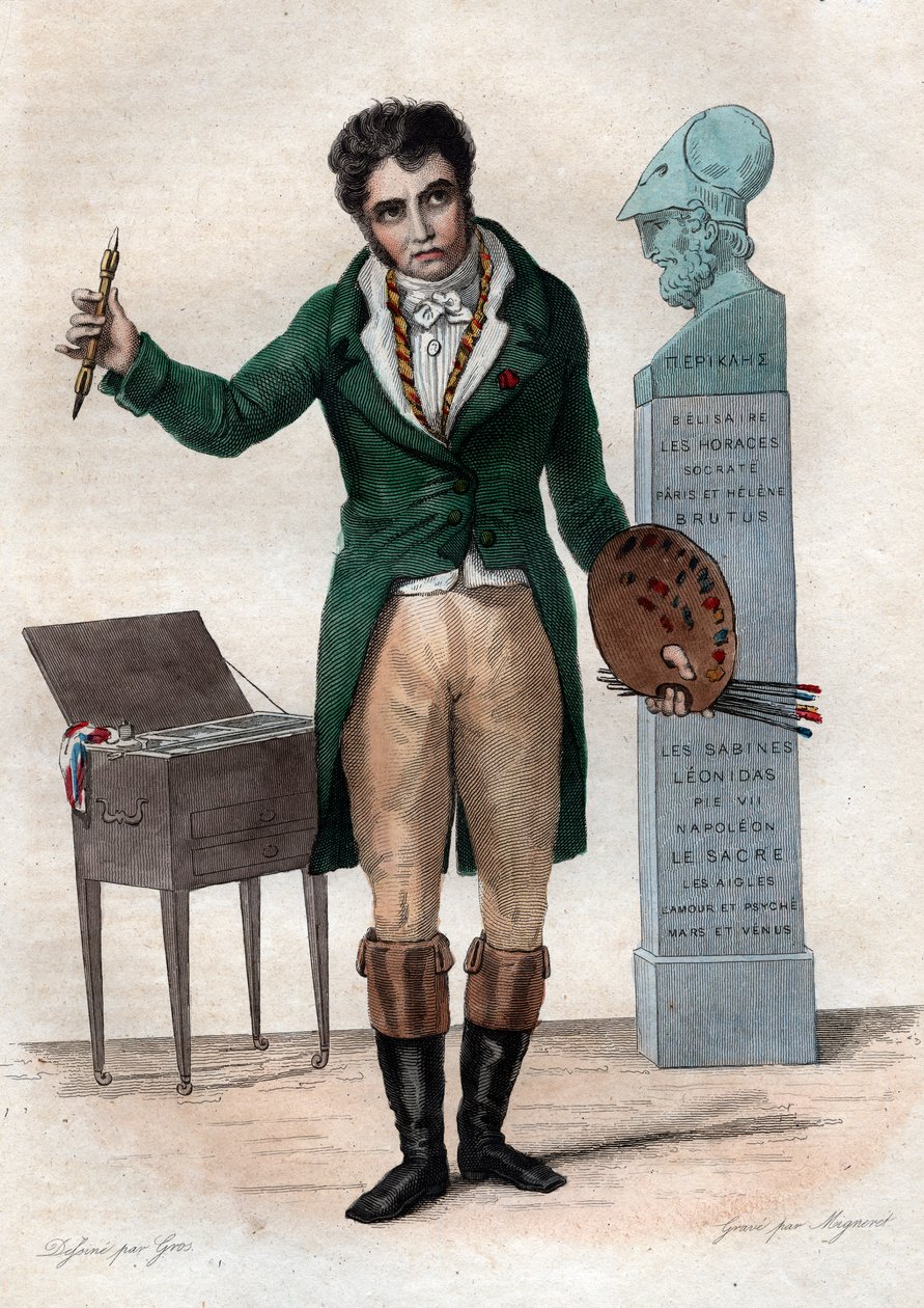Portrett av Jacques Louis David (1748-1825), fransk maler. av French School