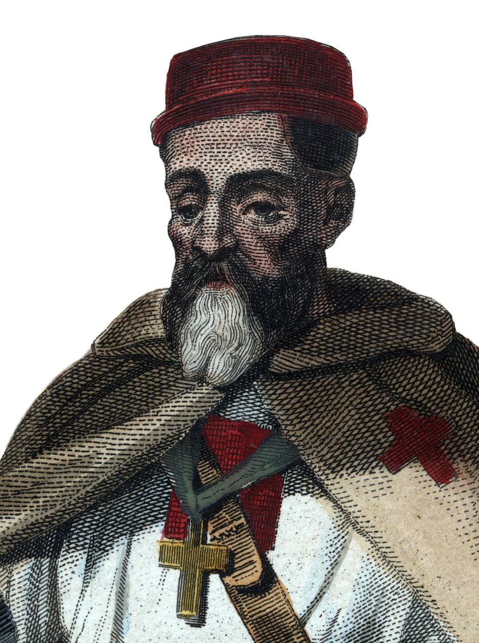 Portrett av Jacques av Molay (Molai) (1243-1314), stormester for tempelriddere. av French School
