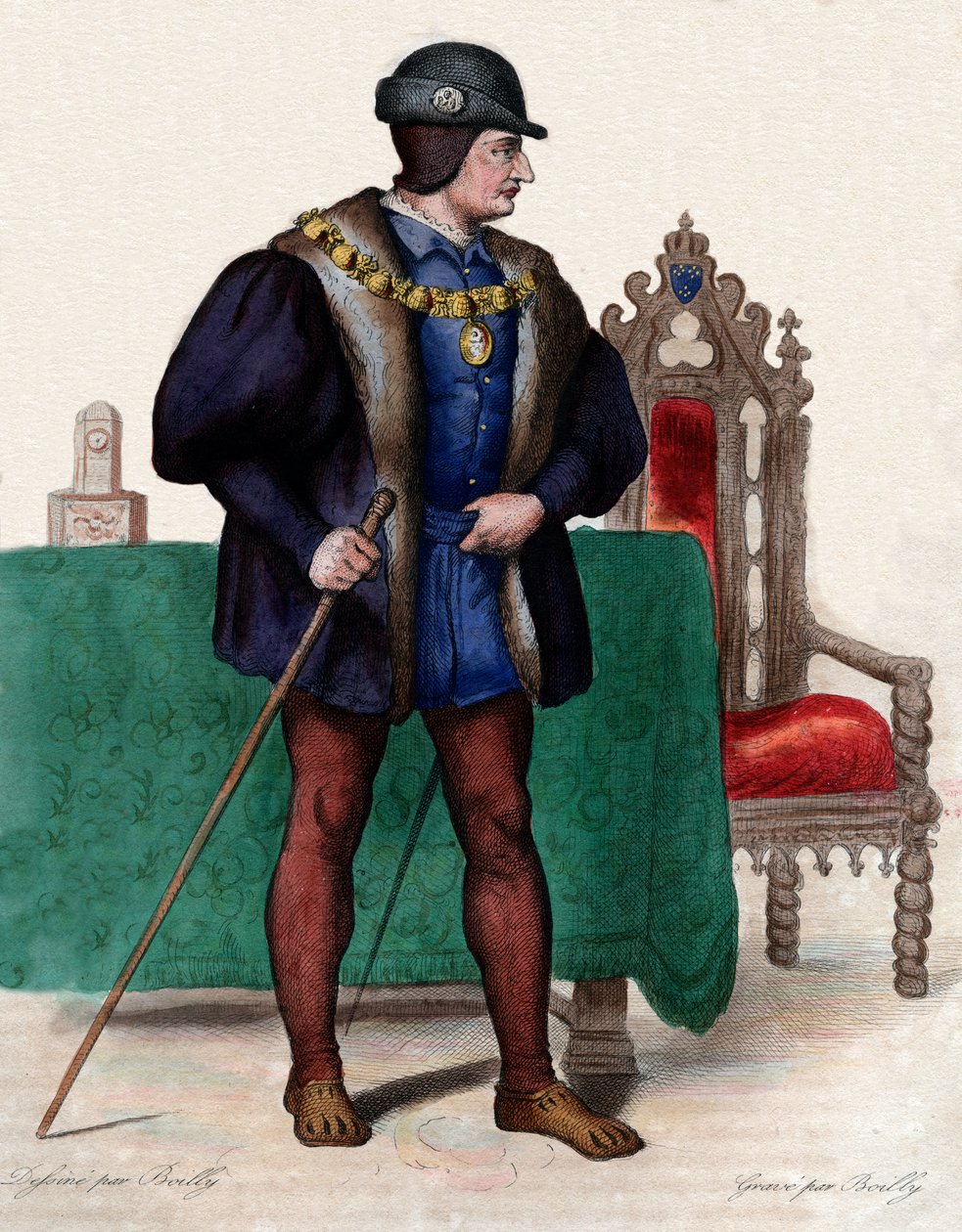 Portrett av Louis XI av Frankrike (1423-1483), konge av Frankrike. av French School