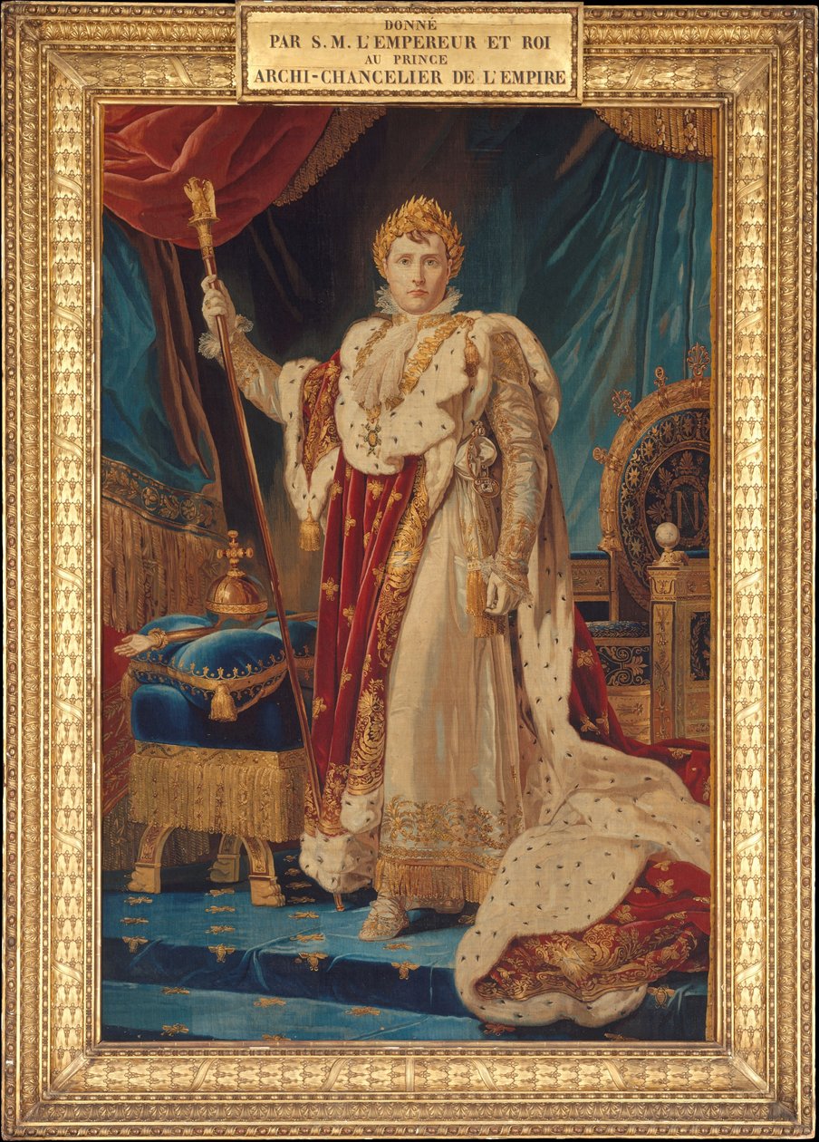 Portrett av Napoleon I, 1808-11 (ull, silke, sølvforgylt tråd) av French School
