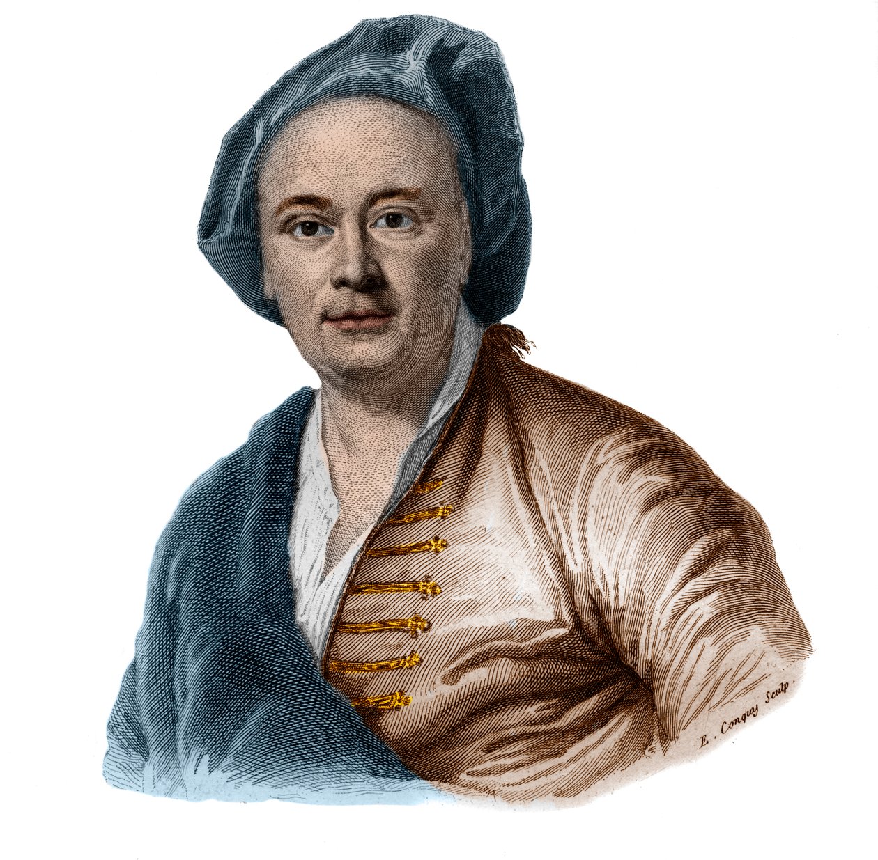Portrett av den franske maleren Maurice Quentin Delatour (De La Tour) (1704-1788). av French School
