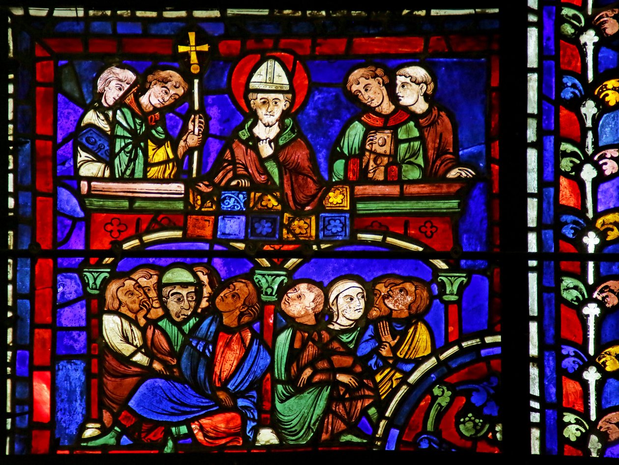 Forkynnelse, scene fra St. Martins liv, Chartres katedral av French School
