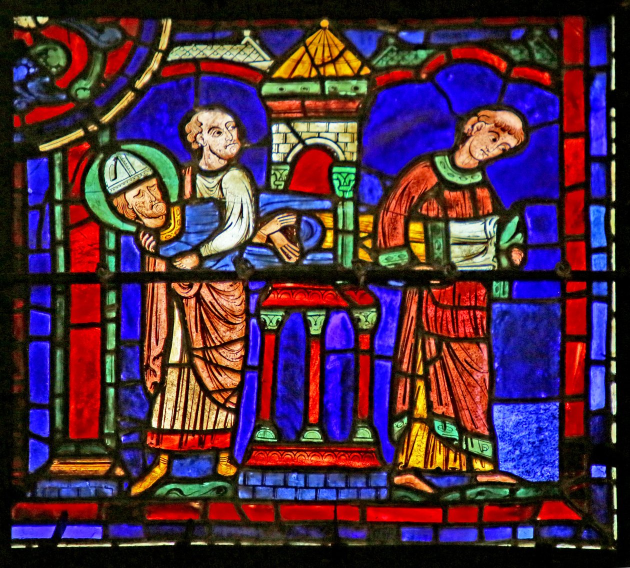 Scene fra St. Martins liv, katedralen i Chartres av French School