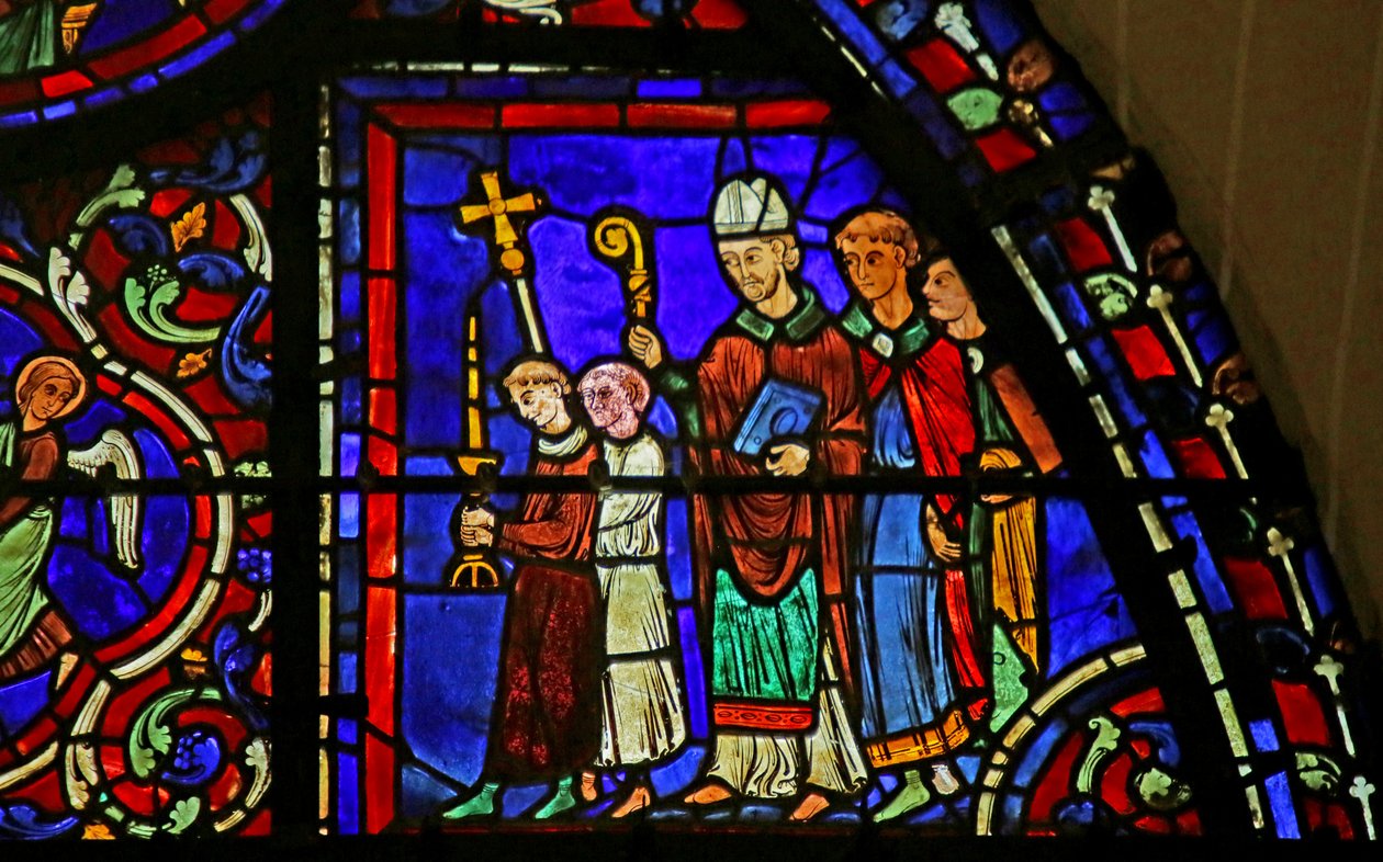 Scene fra St. Martins liv, katedralen i Chartres av French School