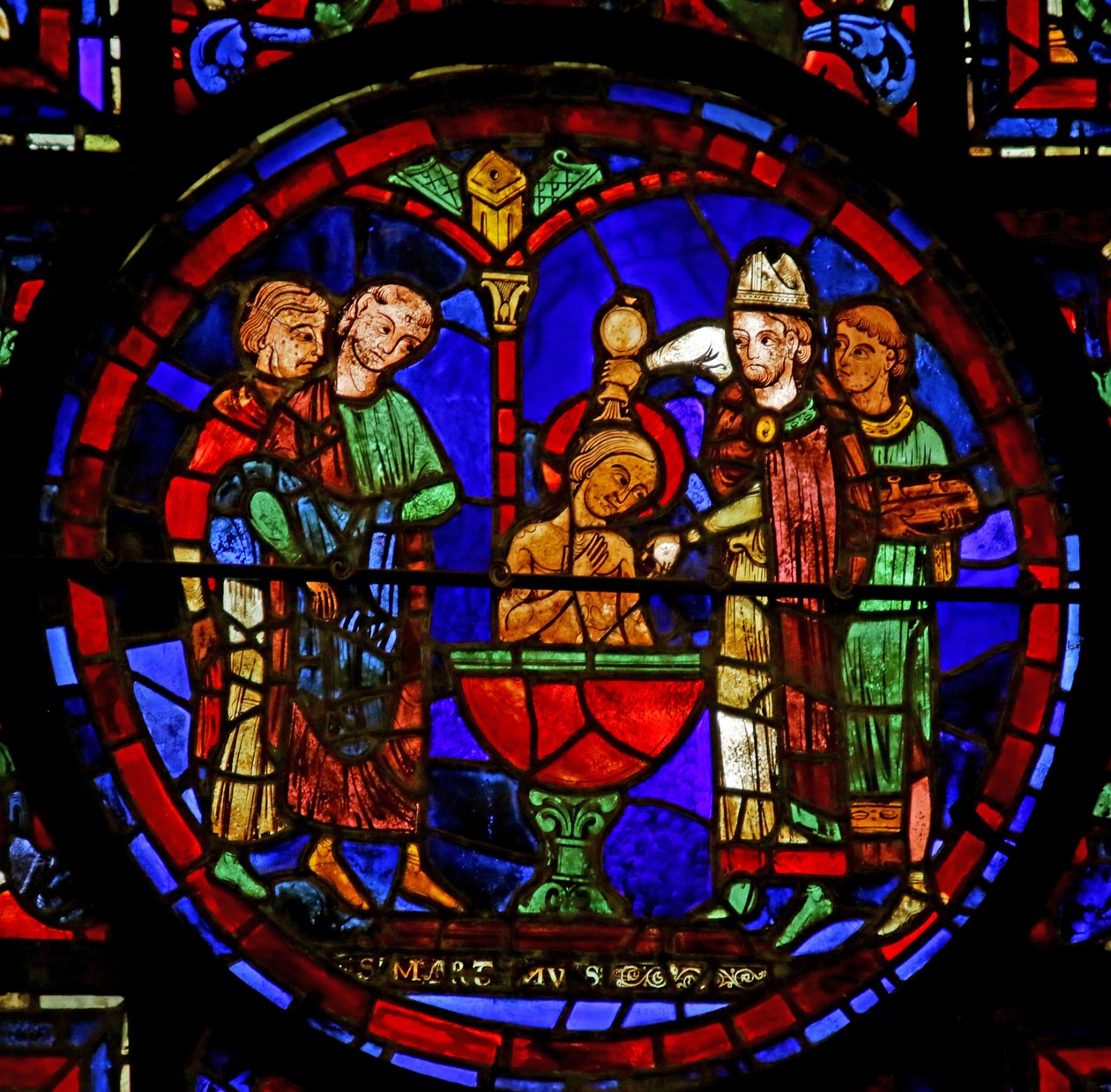 Scene fra St. Martins liv, katedralen i Chartres av French School
