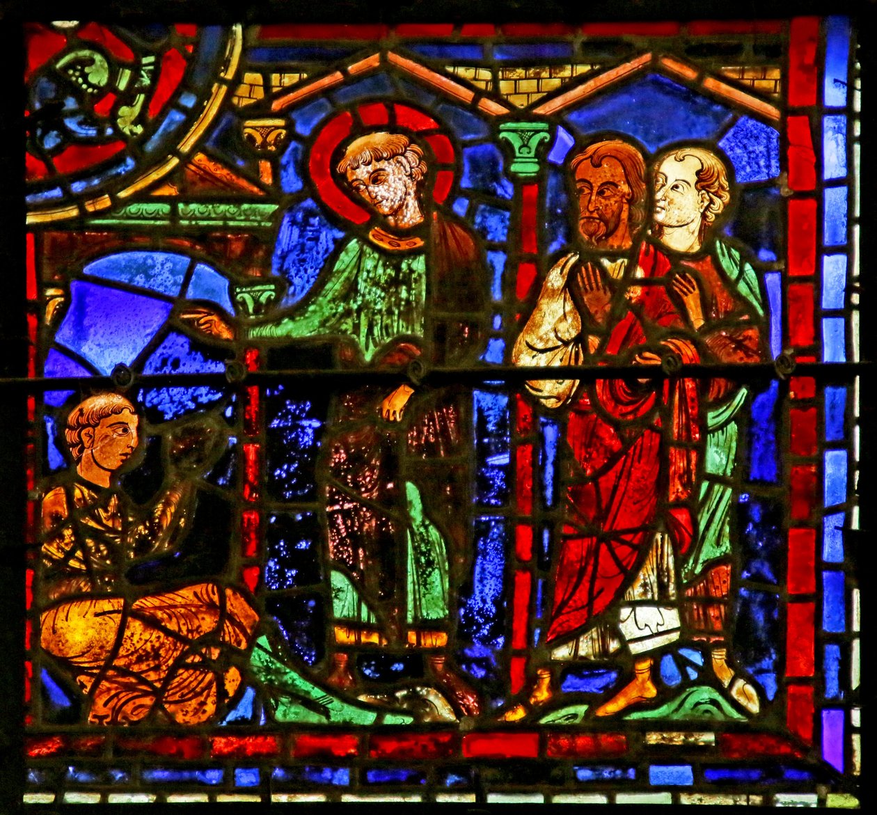 Scene fra St. Martins liv, katedralen i Chartres av French School