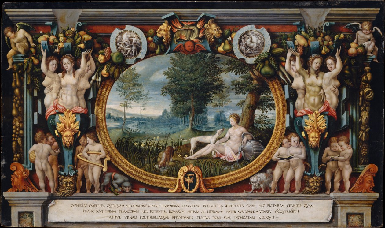 Nymfen av Fontainebleau, ca. 1575-99 av French School
