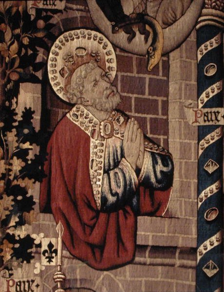 Visjonen om urene dyr og St. Peter ved bønn, fra The Life of St. Peter (ullteppe) av French School
