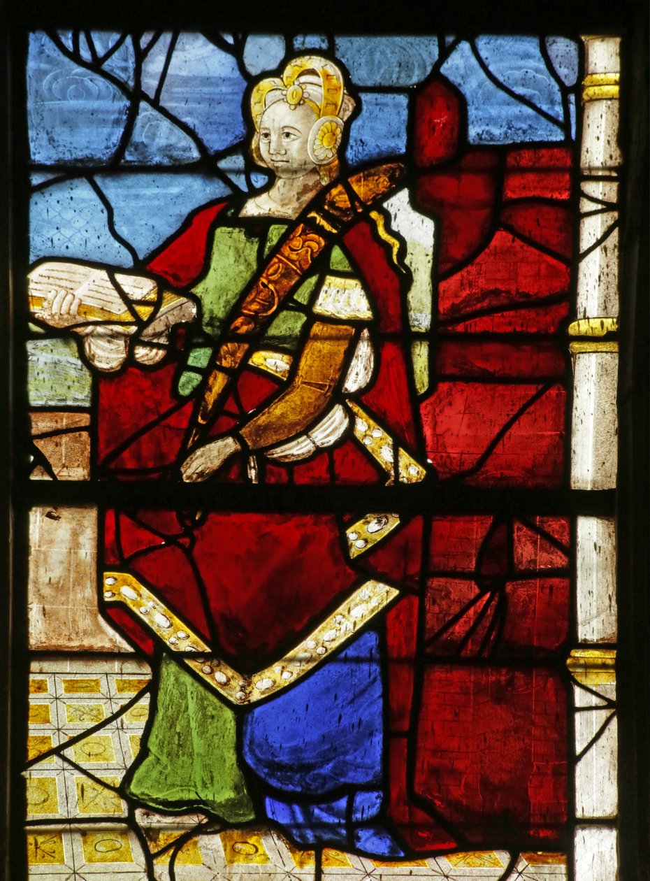 Vindu som viser Saint Barbara av French School