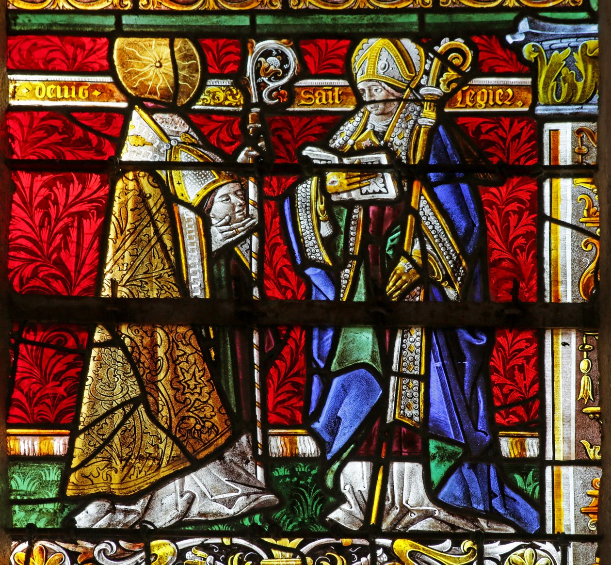 Vindu som viser Saint Denis og Saint Leger av French School