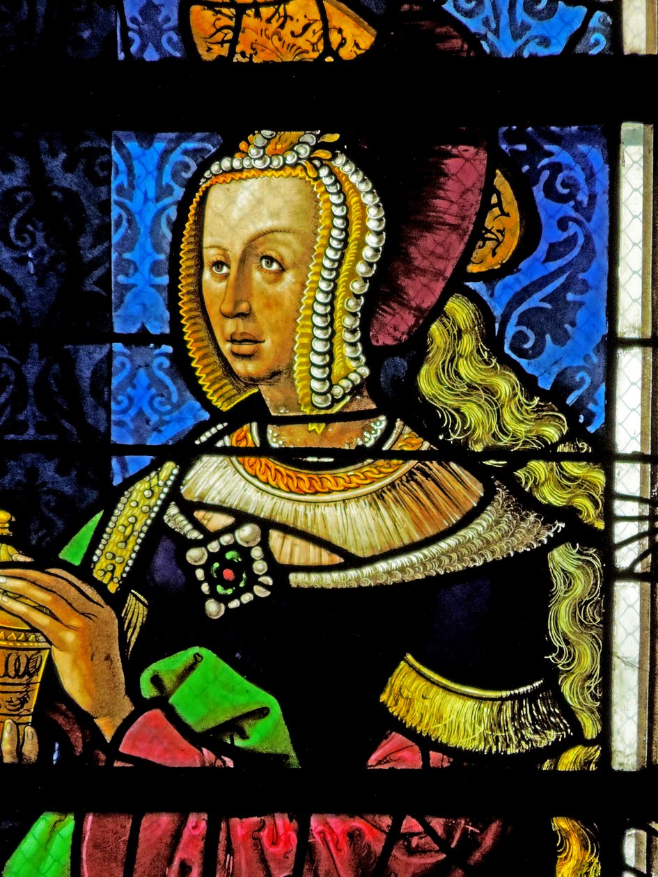 Vindu som viser den hellige Maria Magdalena av French School