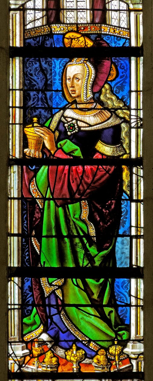 Vindu som viser den hellige Maria Magdalena av French School
