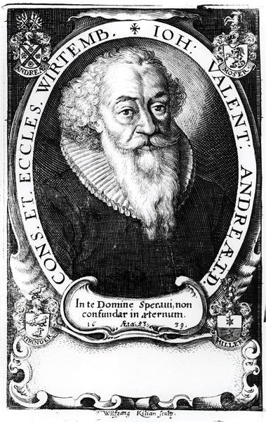 Portrett av Johann Valentine av Würtemburg, gravert av Wolfgang Kilian (1581-1662) 1639 av German School