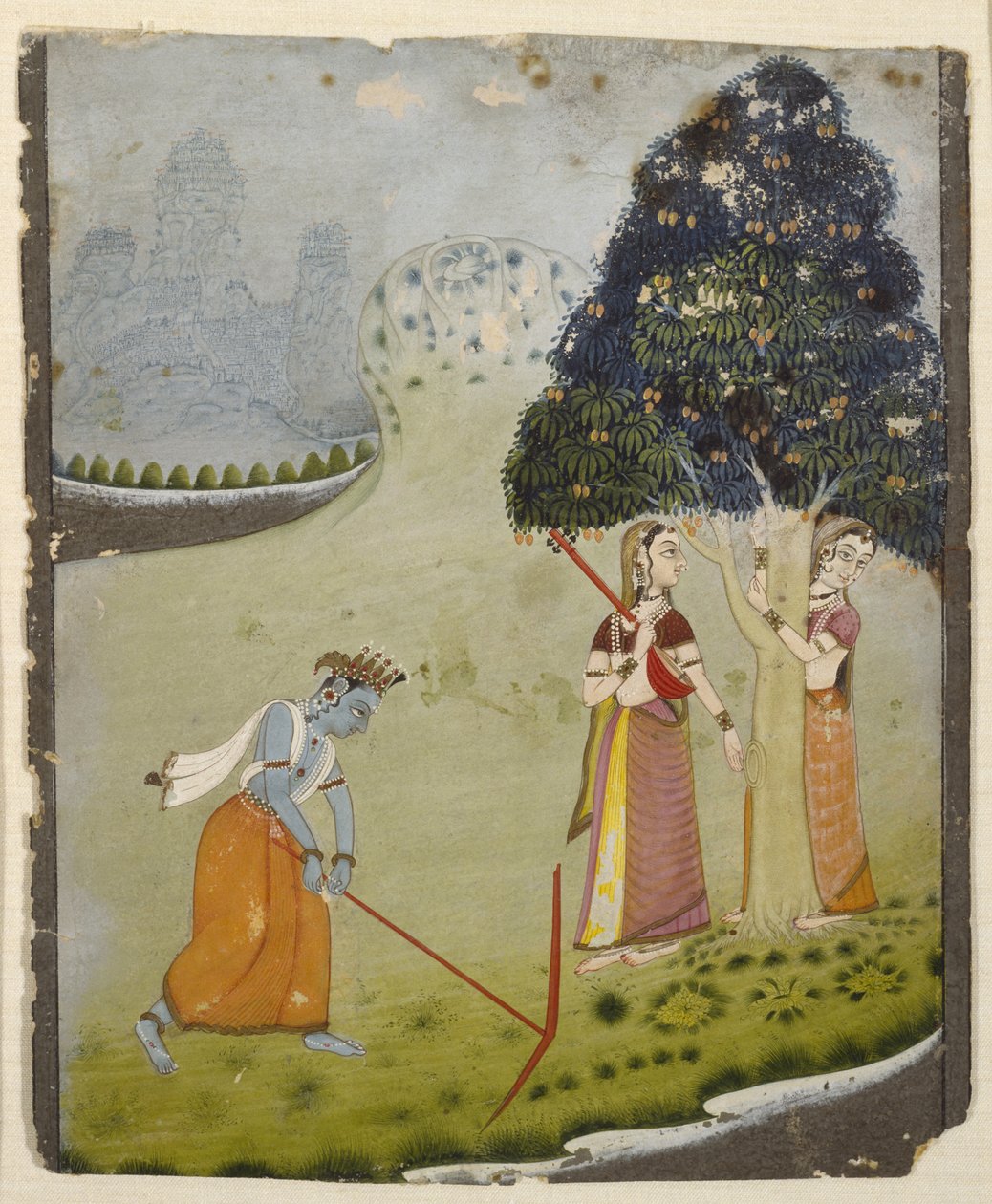 Balaram Drawing Water for Krishna, midten av 1700-tallet (tempera på lagt papir) av Indian School