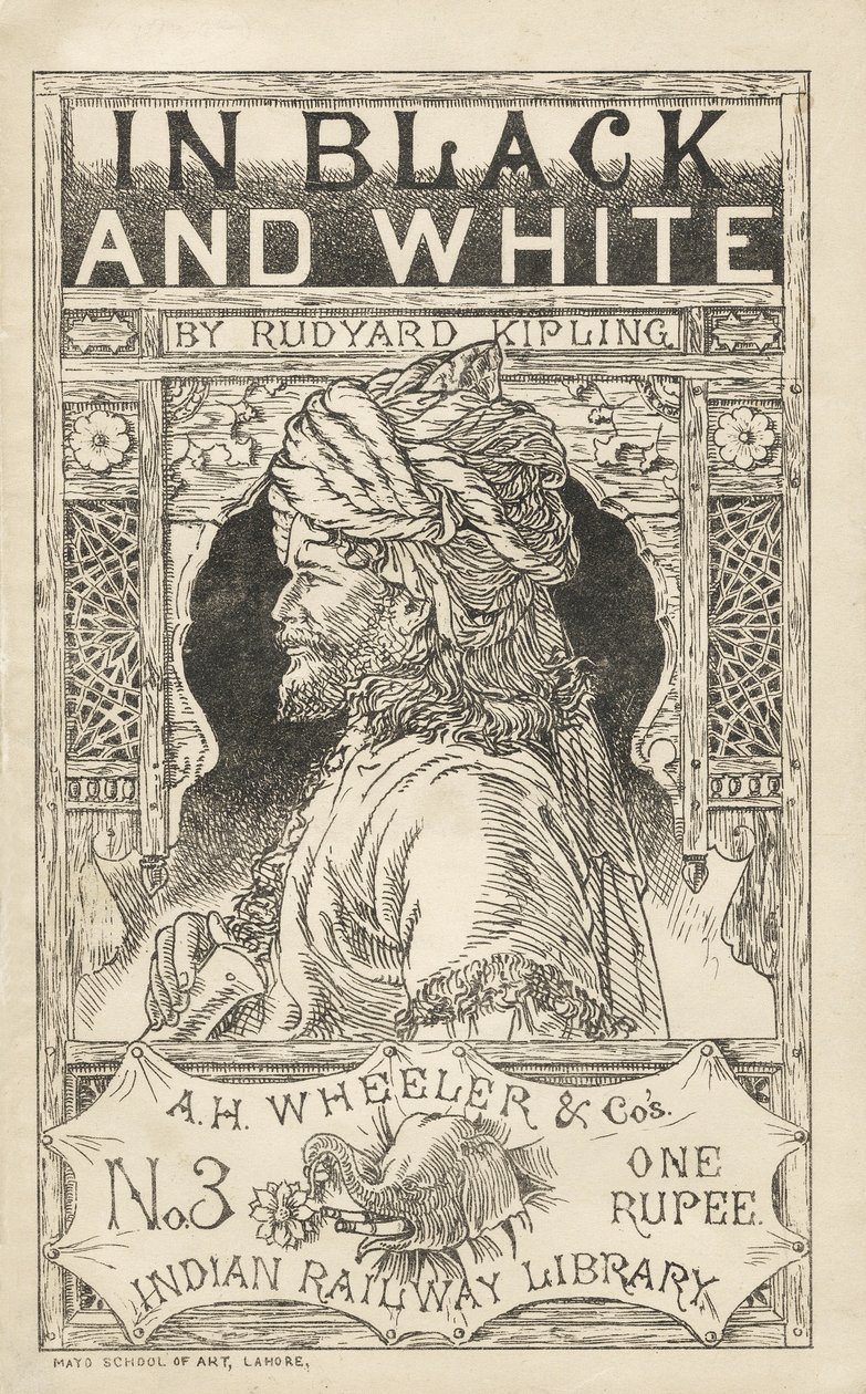 In Black and White av Rudyard Kipling (1865 - 1936), illustrasjon fra A.H. Wheeler & Cos Indian Railway Library, pub. 1888 av Indian School