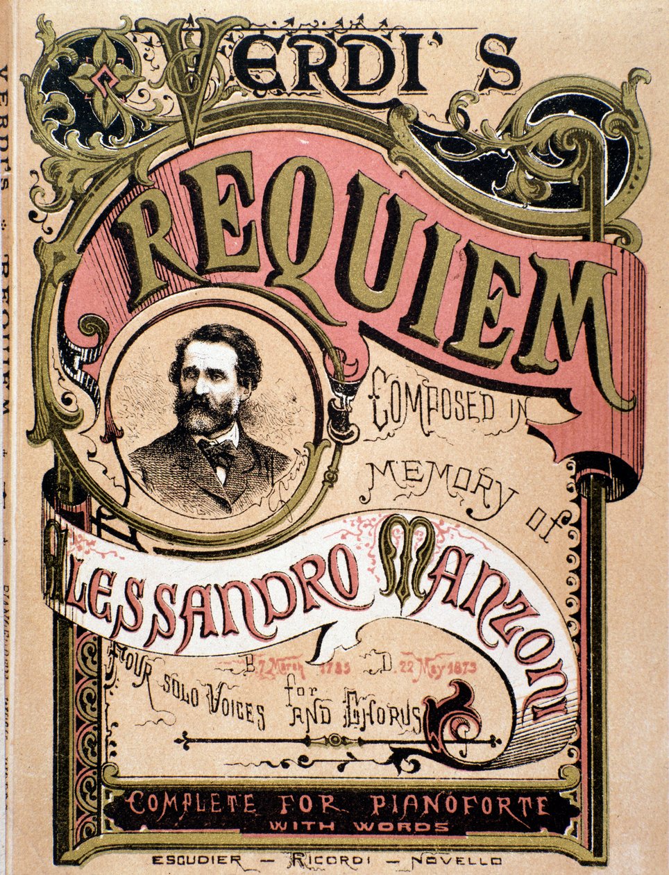 Frontispice for Verdis Requiem, 1874 av Italian School