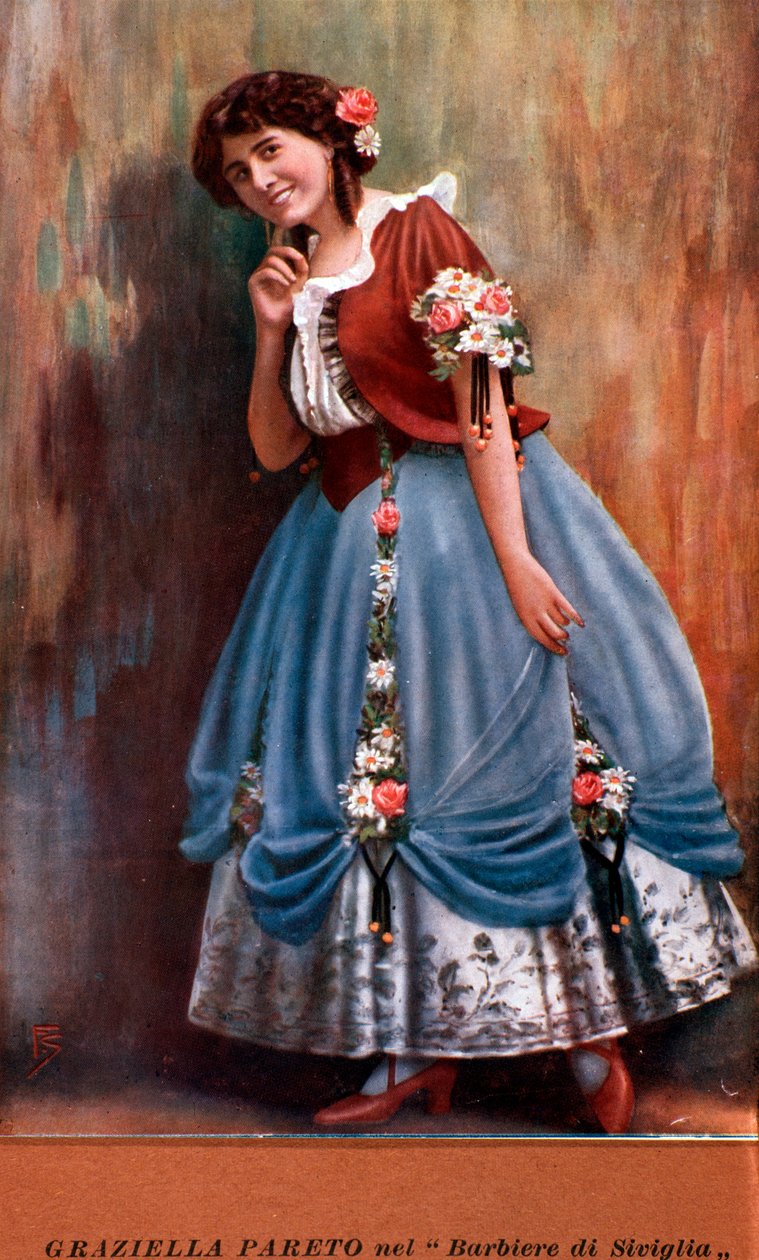 Portrett av den spanske sangeren, Graziella Pareto i Barberen i Sevilla, av Gioachino Rossini av Italian School
