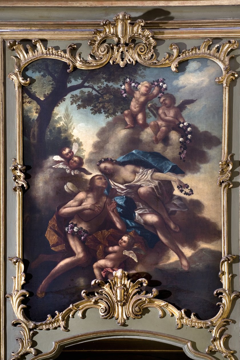 Zephir (zephyr) og Flore (Chloris) av Italian School