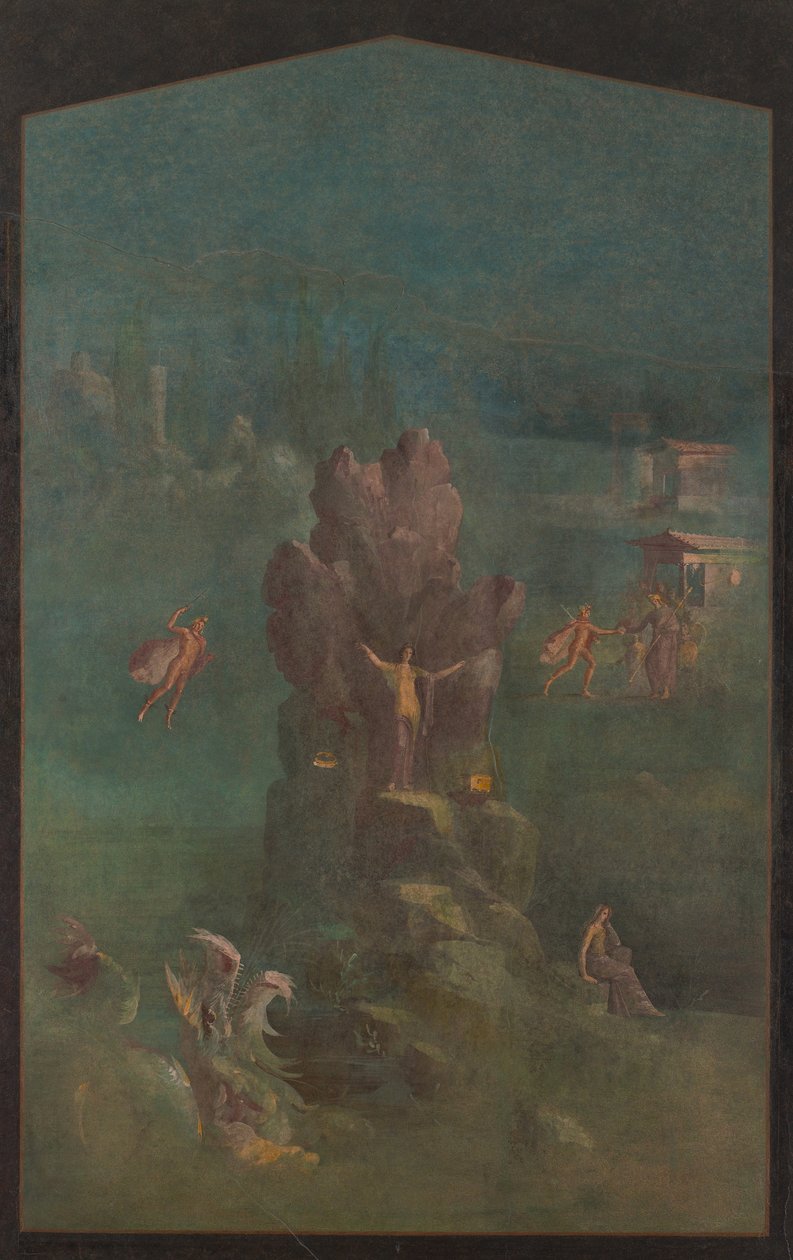Perseus og Andromeda i landskap, fra keiservillaen ved Boscotrecase av Roman