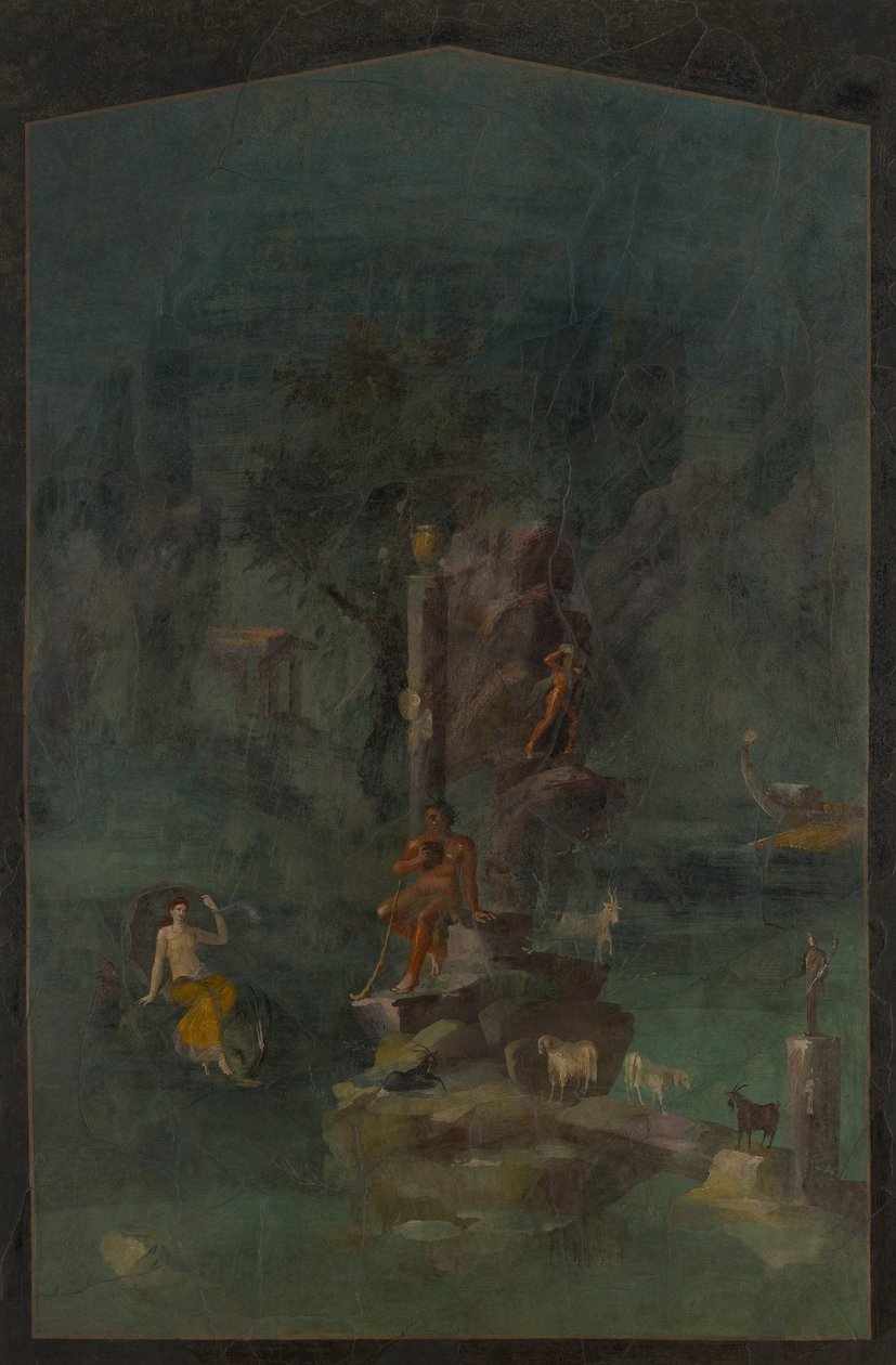 Polyphemus og Galatea i et landskap, fra keiservillaen ved Boscotrecase av Roman