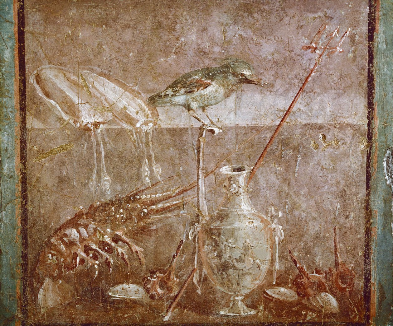 Stilleben med fugl og hummer av Roman