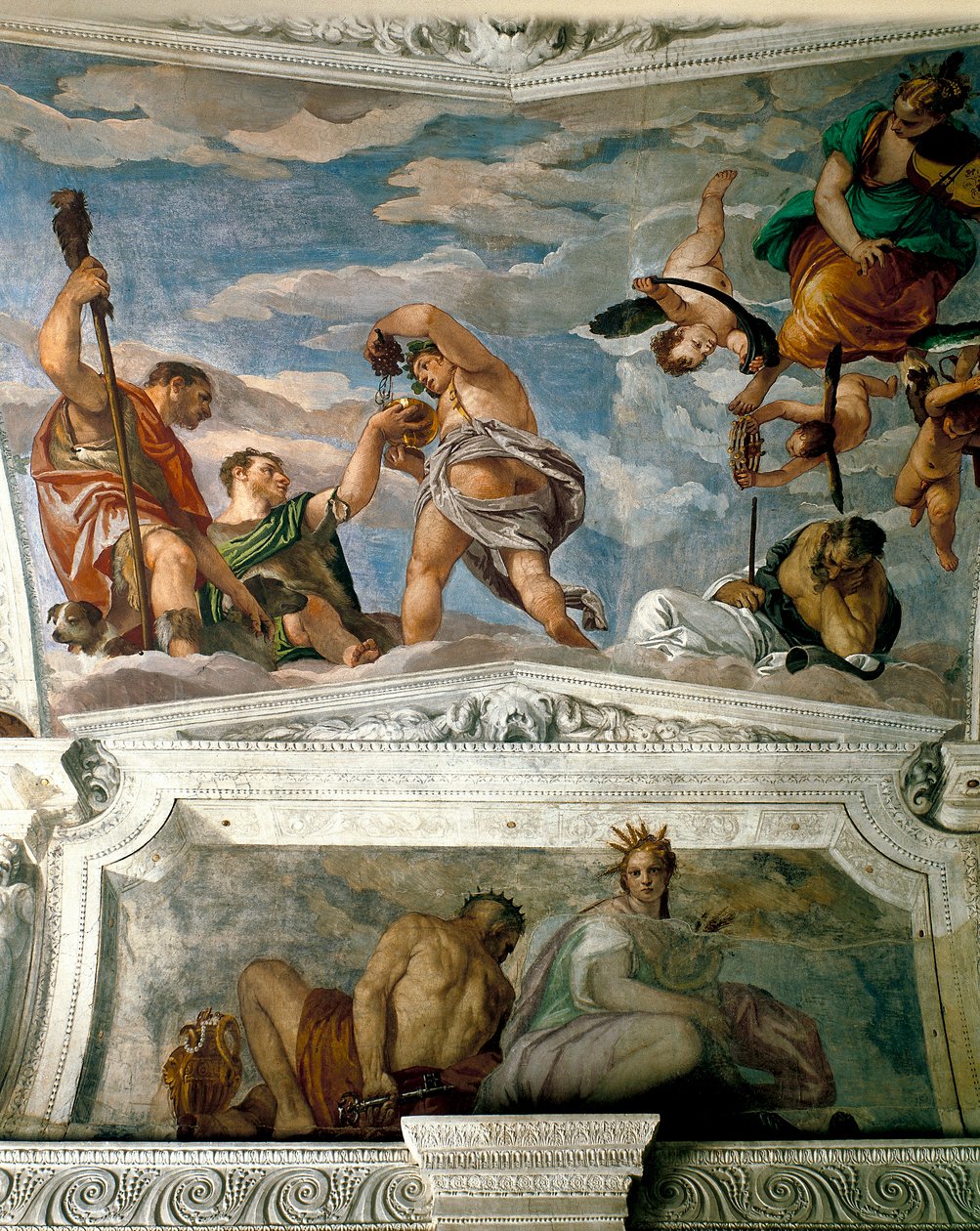 Pluto og Ceres med Bacchus og Icarus, 1560-62 av Paolo Veronese