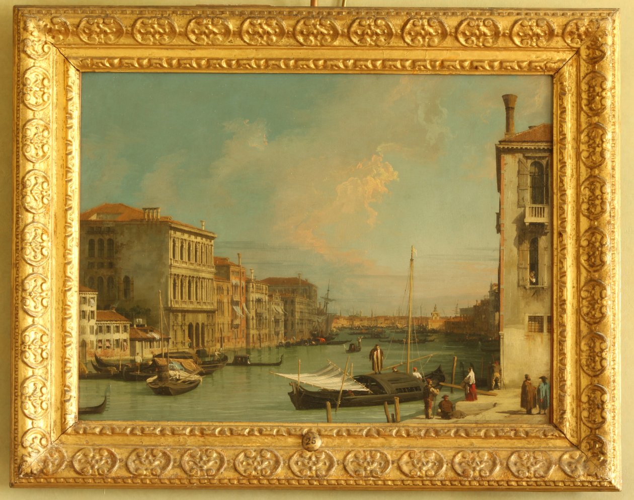 Utsikt over Canal Grande, Venezia, fra Campos. Bio (olje på kobber) av Giovanni Antonio Canal