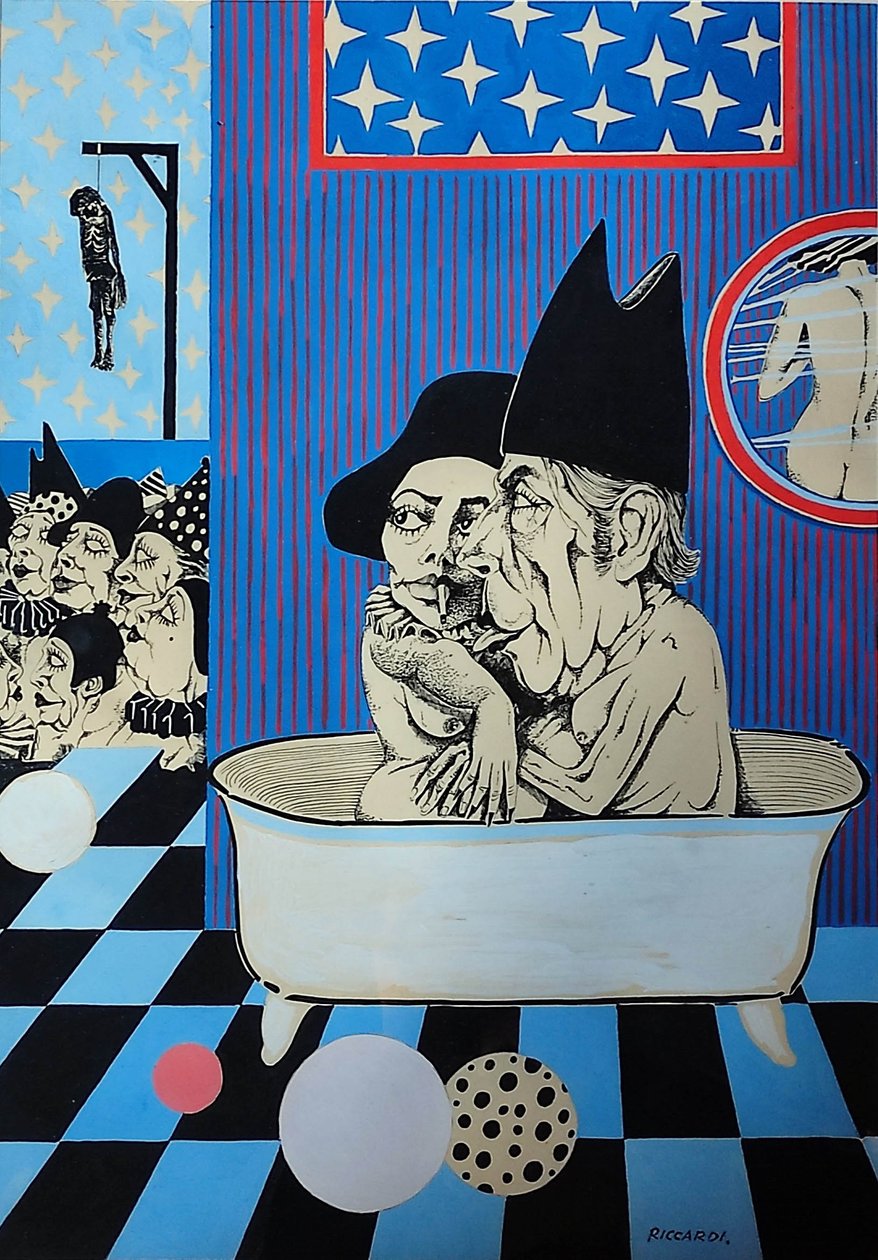 GC Riccardi, uten navn, ca. 1972-1976, blekk på papir, 40x50, Italia. av Gian Carlo Riccardi