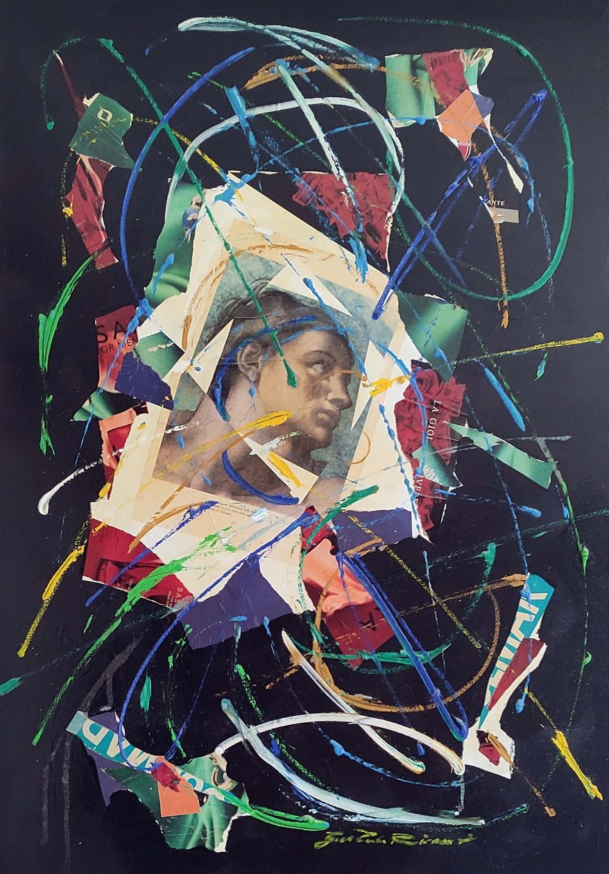 GC Riccardi, Adamo, 1986, Blandede medier på lerret, 70x100, Italia. av Gian Carlo Riccardi