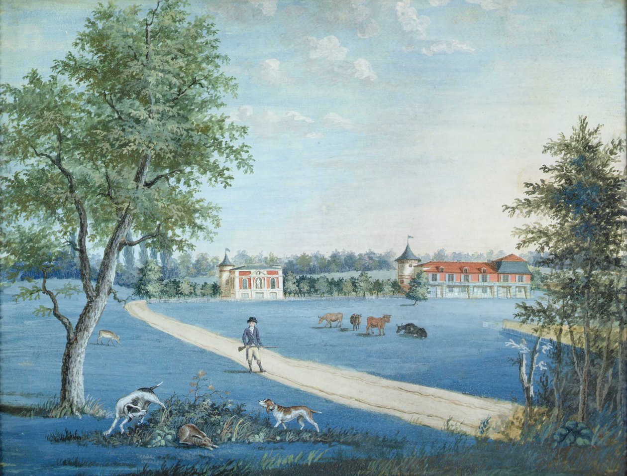 Jakt i Parc du Raincy, ca. 1754-93 av 1717 1806 Carmontelle