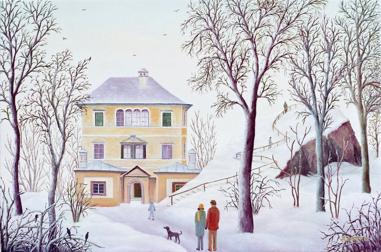 Hellbrunner Monatsschlössl om vinteren av Regine Dapra